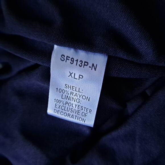 NWT THML Maddox Dress Polka Dot Embroidered Sleeveless Maxi Navy Womens Size XLP - Picture 11 of 12